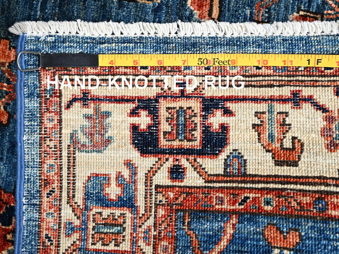 3'2" x 5'2" New Hand Knotted Blue Wool Rectangle Oriental Rug - MOA1022377