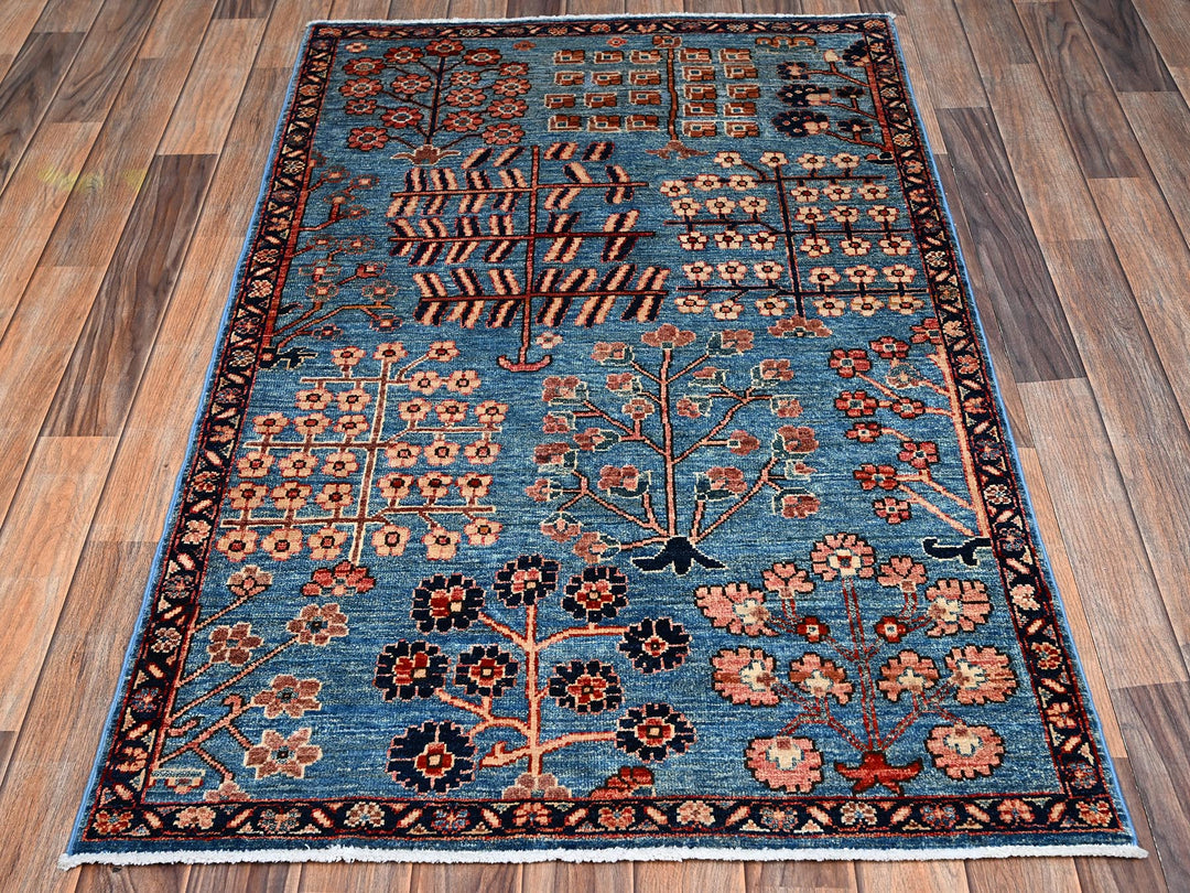 3'1" x 4'10" New Hand Knotted Blue Wool Rectangle Oriental Rug - MOA1022378