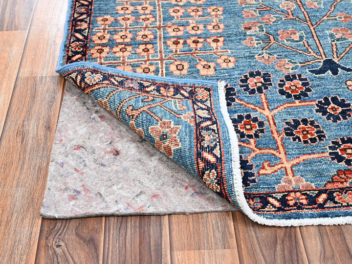 3'1" x 4'10" New Hand Knotted Blue Wool Rectangle Oriental Rug - MOA1022378