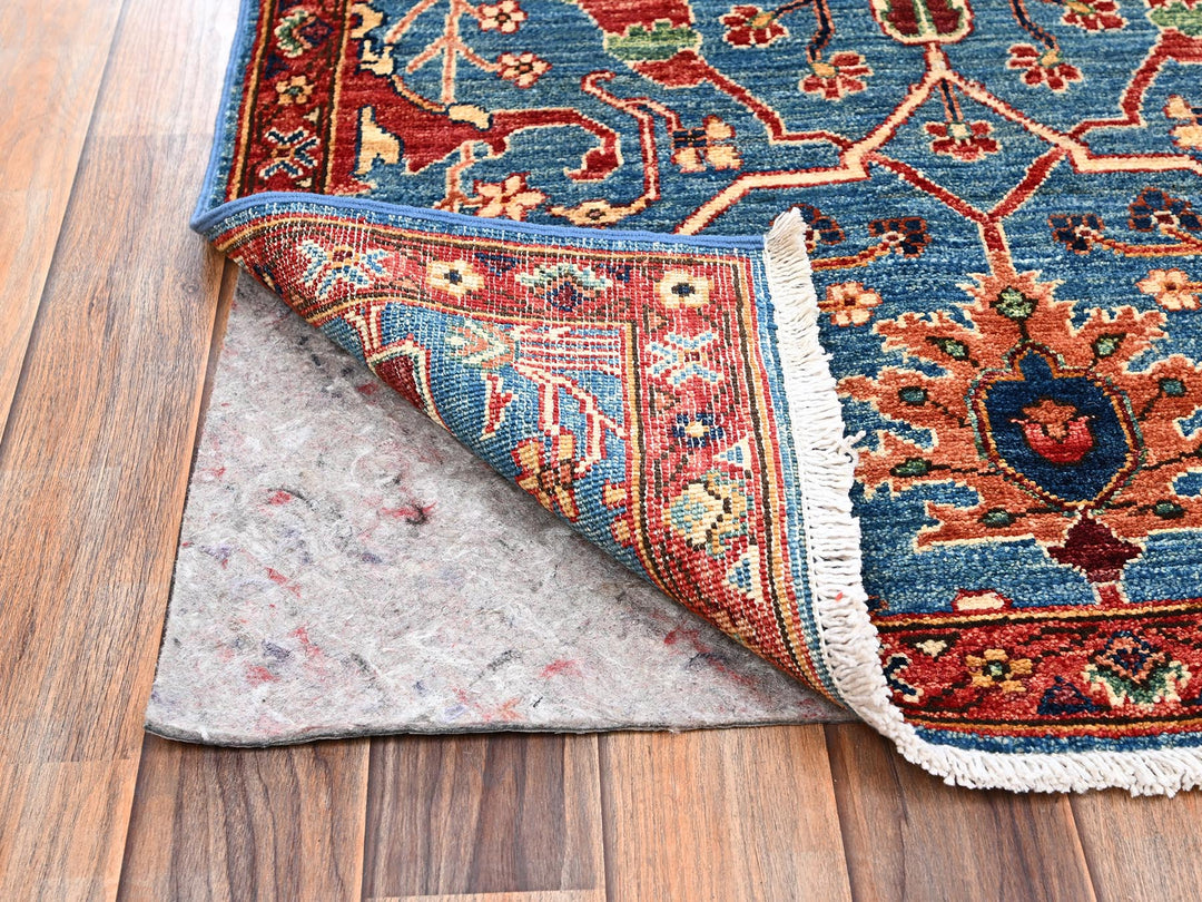3'0" x 4'10" New Hand Knotted Blue Wool Rectangle Oriental Rug - MOA1022379