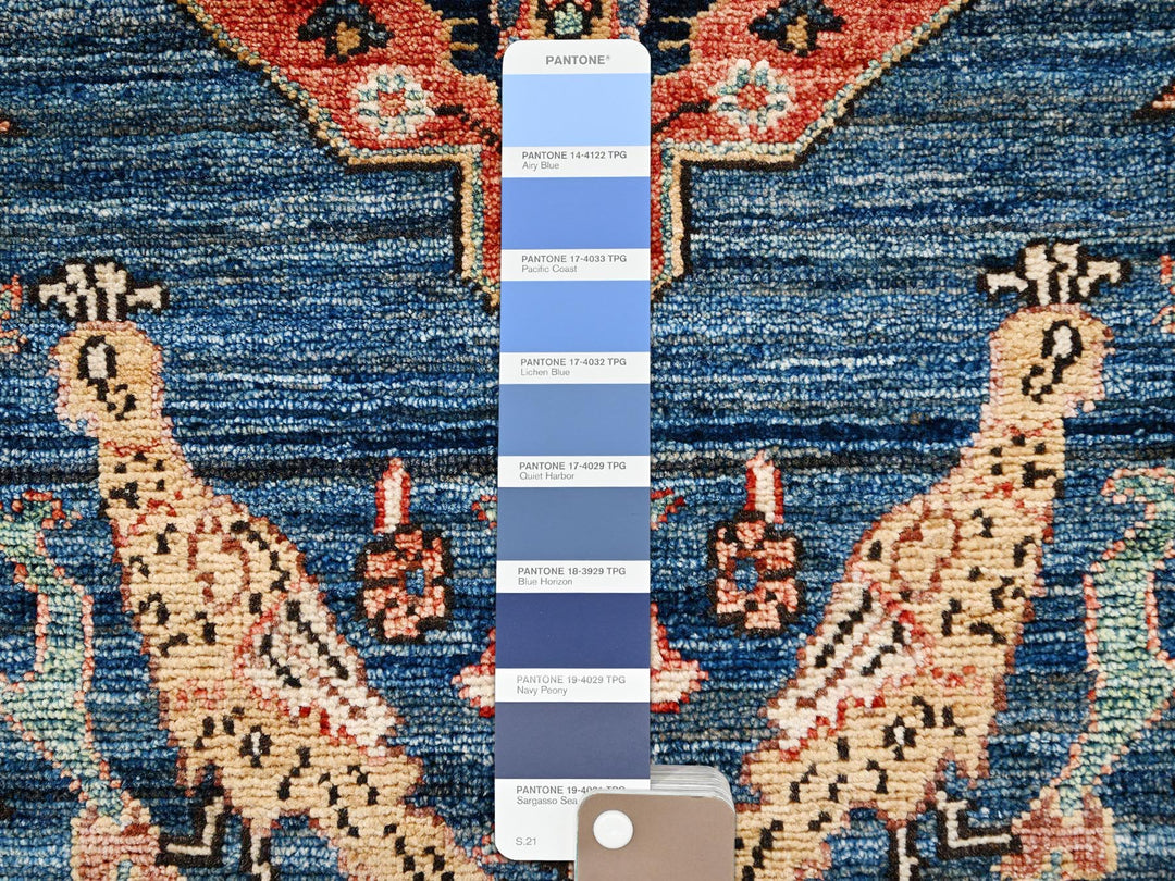 2'1" x 3'0" New Hand Knotted Blue Wool Rectangle Oriental Rug - MOA1022385