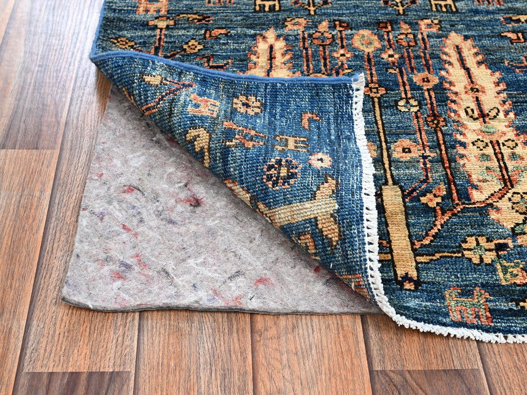 2'2" x 3'3" New Hand Knotted Blue Wool Rectangle Oriental Rug - MOA1022387