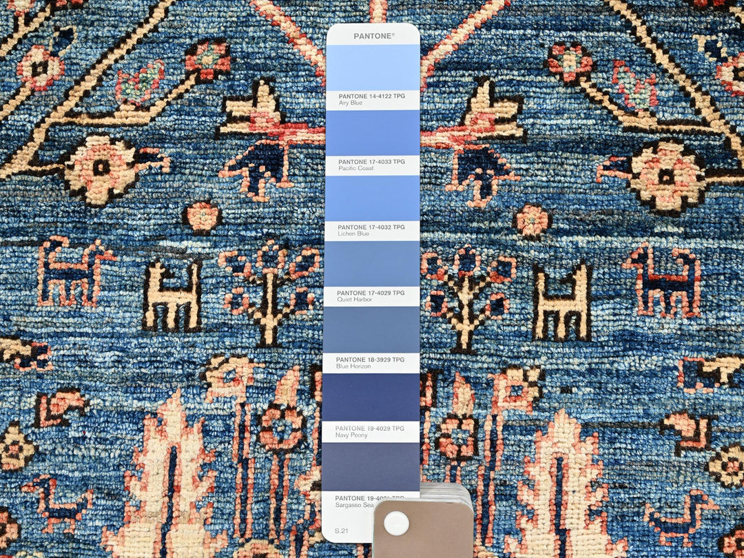2'2" x 3'3" New Hand Knotted Blue Wool Rectangle Oriental Rug - MOA1022387