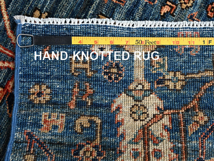 2'2" x 3'3" New Hand Knotted Blue Wool Rectangle Oriental Rug - MOA1022387