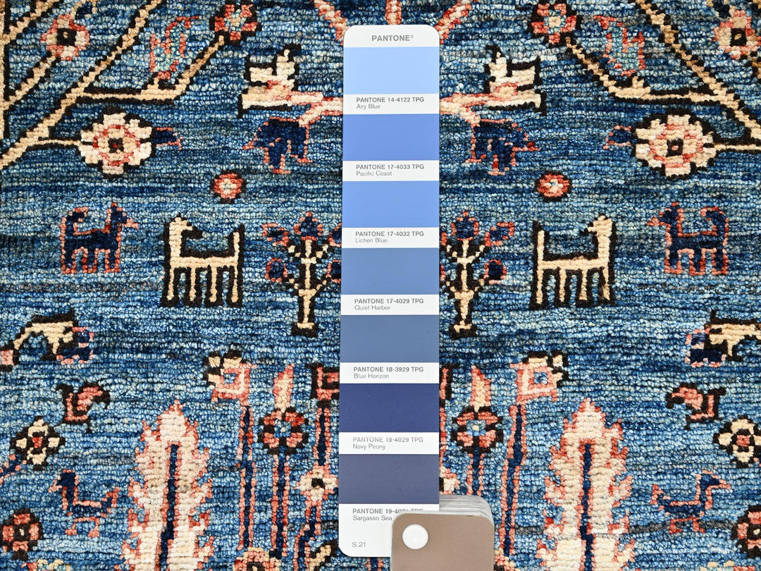 2'2" x 3'4" New Hand Knotted Blue Wool Rectangle Oriental Rug - MOA1022388
