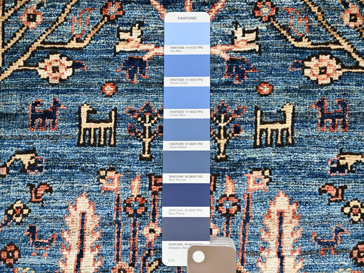 2'2" x 3'4" New Hand Knotted Blue Wool Rectangle Oriental Rug - MOA1022388