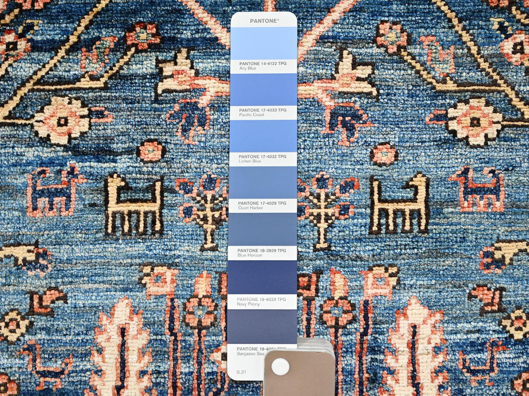 2'2" x 3'3" New Hand Knotted Blue Wool Rectangle Oriental Rug - MOA1022389