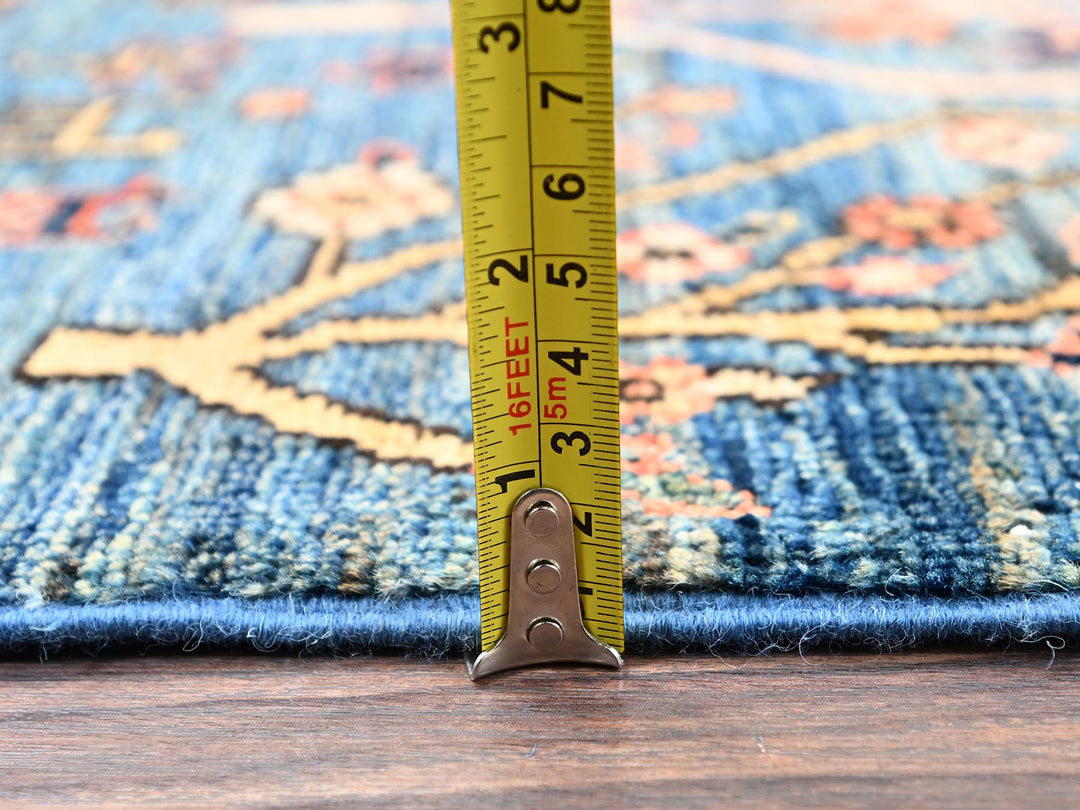 2'2" x 3'3" New Hand Knotted Blue Wool Rectangle Oriental Rug - MOA1022389
