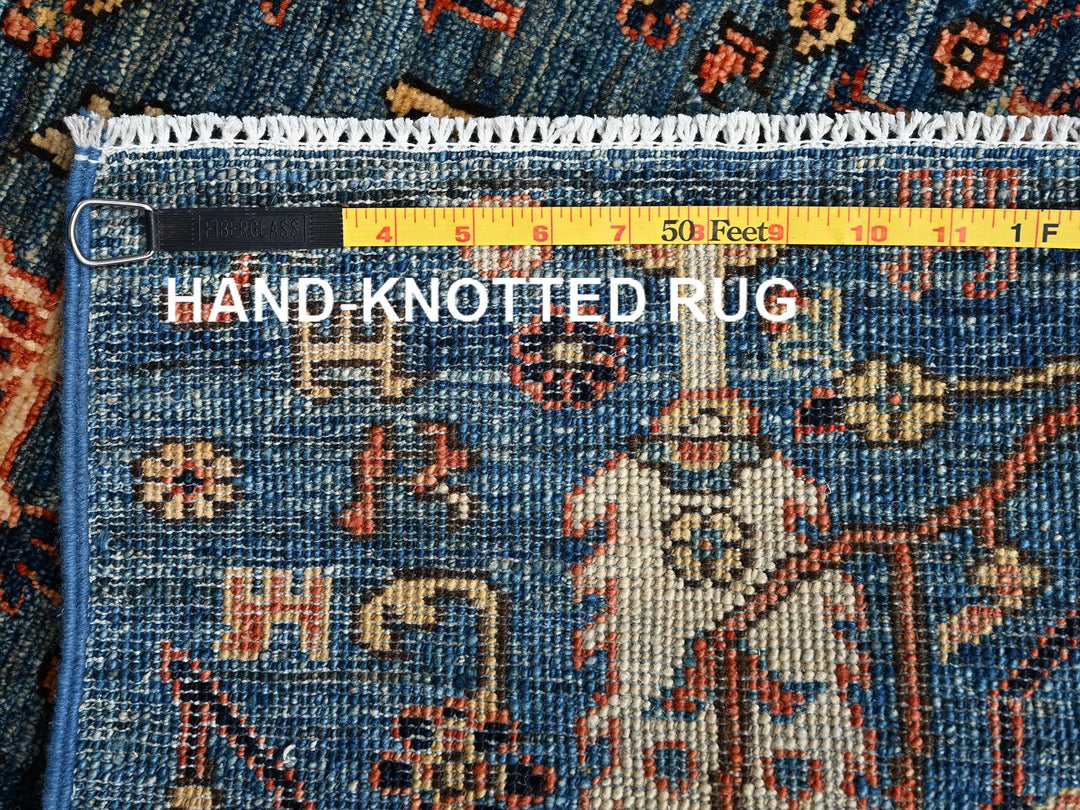 2'2" x 3'3" New Hand Knotted Blue Wool Rectangle Oriental Rug - MOA1022389