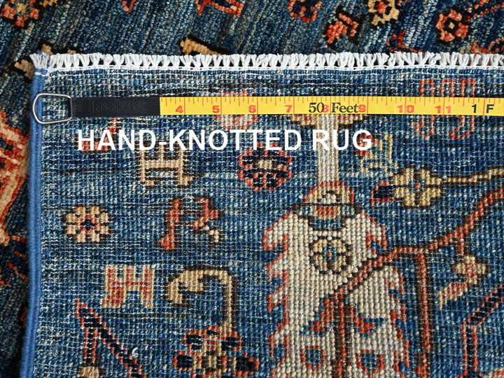 2'2" x 3'3" New Hand Knotted Blue Wool Rectangle Oriental Rug - MOA1022389