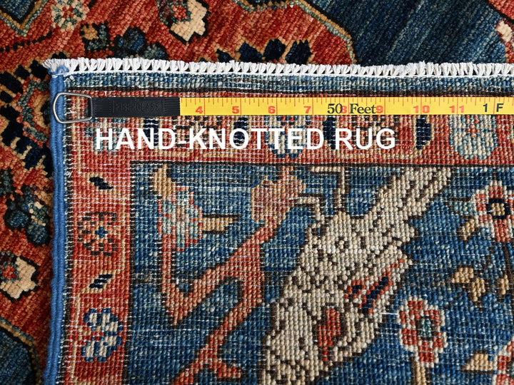 1'11" x 3'2" New Hand Knotted Blue Wool Rectangle Oriental Rug - MOA1022391