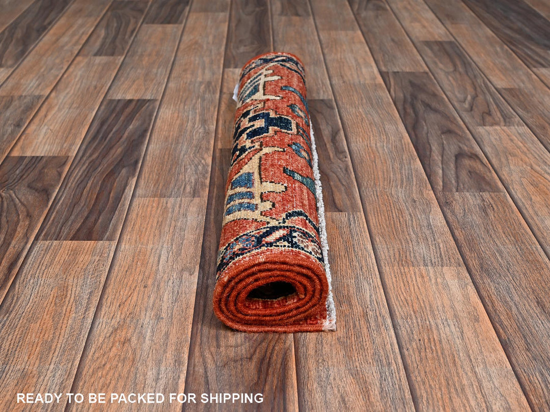 2'2" x 2'11" New Hand Knotted Red Wool Rectangle Oriental Rug - MOA1022395