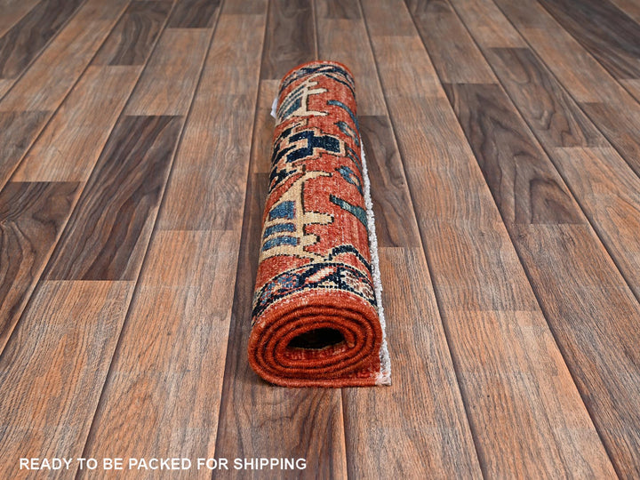 2'2" x 2'11" New Hand Knotted Red Wool Rectangle Oriental Rug - MOA1022395