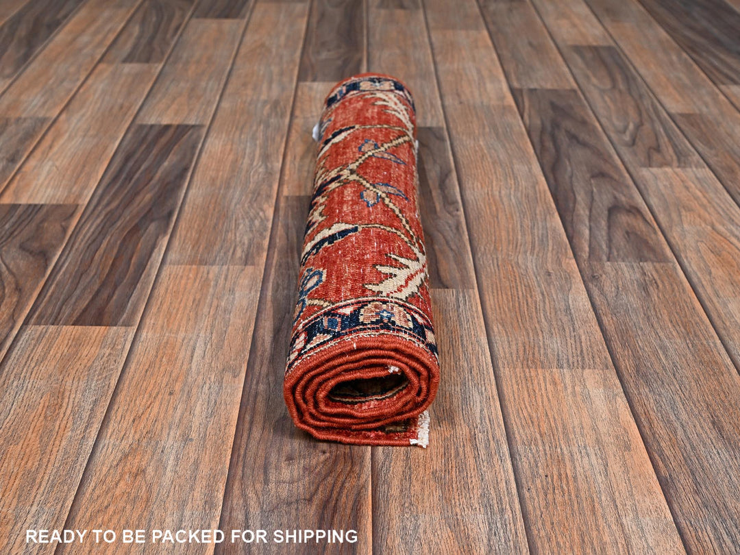 1'11" x 2'10" New Hand Knotted Red Wool Rectangle Oriental Rug - MOA1022396