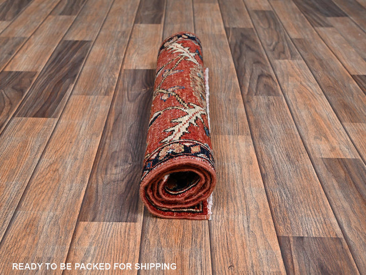 1'11" x 2'11" New Hand Knotted Red Wool Rectangle Oriental Rug - MOA1022399