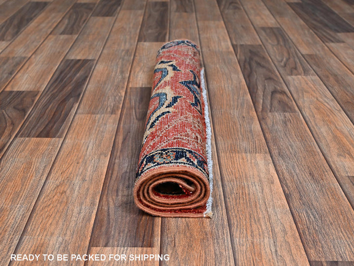 2'1" x 3'0" New Hand Knotted Orange Wool Rectangle Oriental Rug - MOA1022400