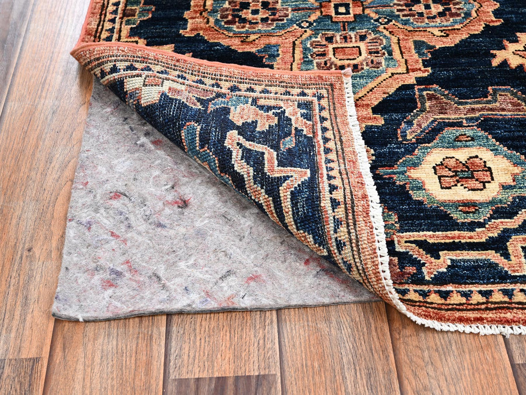 2'1" x 2'11" New Hand Knotted Blue Wool Rectangle Oriental Rug - MOA1022402
