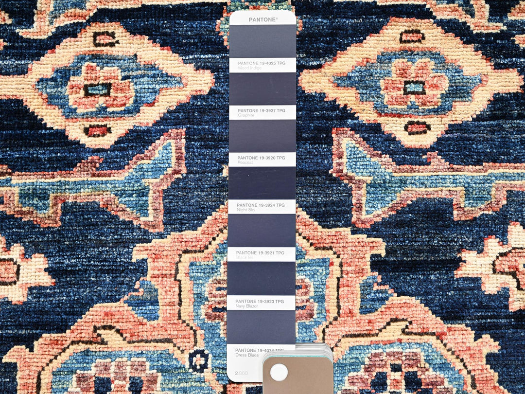 2'1" x 2'11" New Hand Knotted Blue Wool Rectangle Oriental Rug - MOA1022402