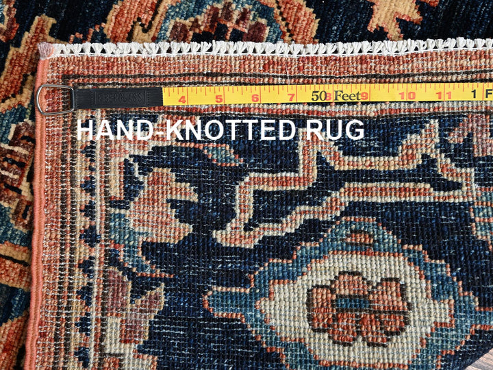 2'1" x 2'11" New Hand Knotted Blue Wool Rectangle Oriental Rug - MOA1022402