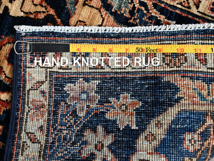 1'11" x 3'0" New Hand Knotted Blue Wool Rectangle Oriental Rug - MOA1022407
