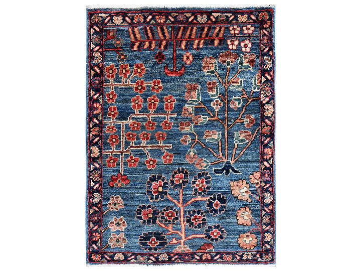 2'2" x 3'1" New Hand Knotted Blue Wool Rectangle Oriental Rug - MOA1022408