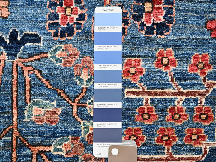 2'2" x 3'1" New Hand Knotted Blue Wool Rectangle Oriental Rug - MOA1022408