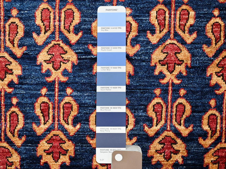 2'11" x 5'0" New Hand Knotted Blue Wool Rectangle Oriental Rug - MOA1022412