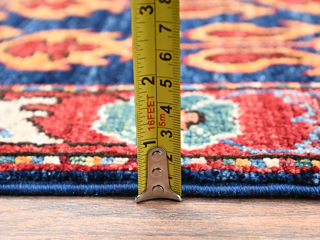 2'11" x 5'0" New Hand Knotted Blue Wool Rectangle Oriental Rug - MOA1022412