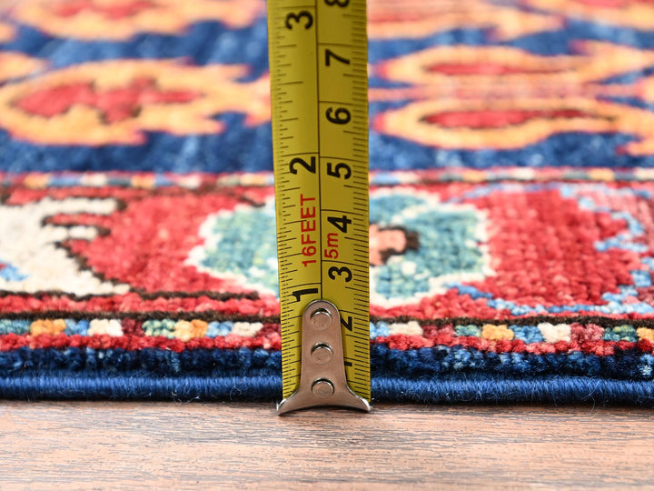 2'11" x 5'0" New Hand Knotted Blue Wool Rectangle Oriental Rug - MOA1022412