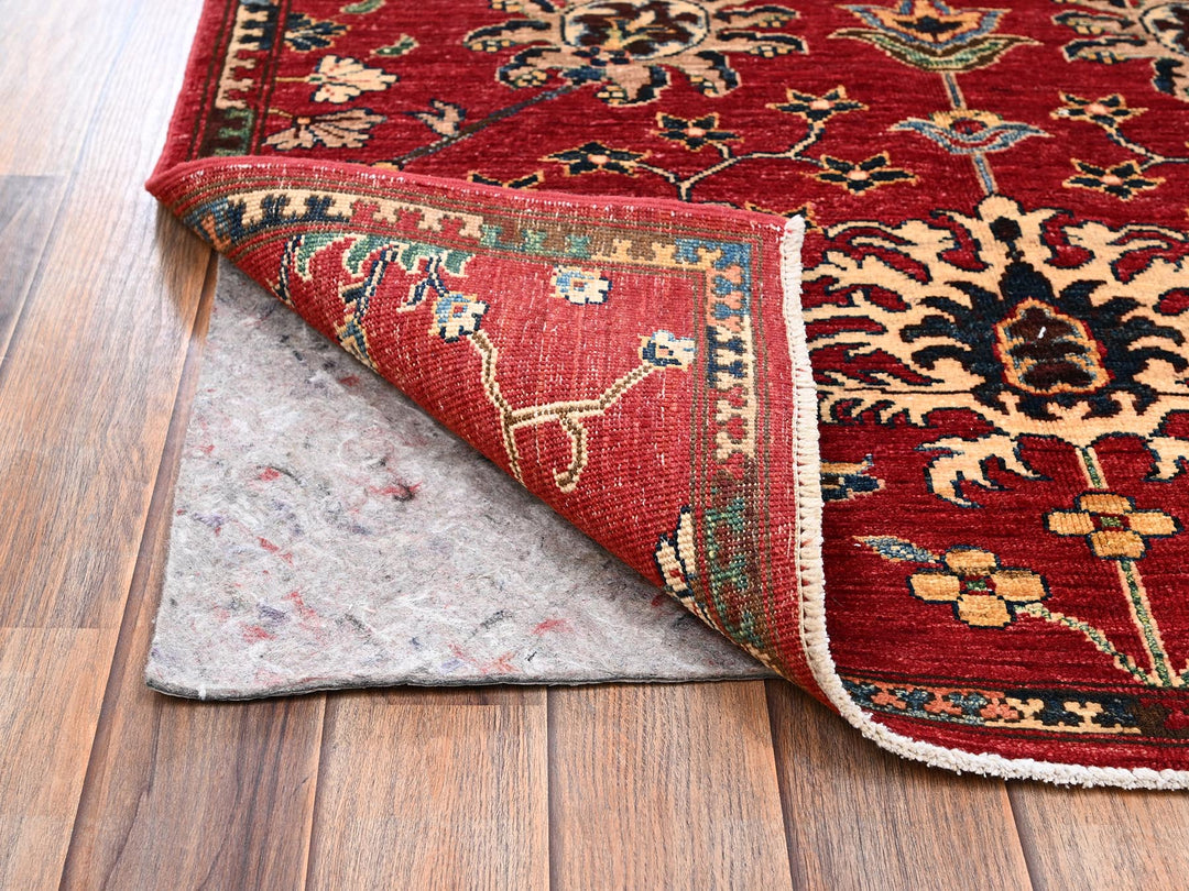 3'5" x 4'7" New Hand Knotted Red Wool Rectangle Oriental Rug - MOA1022414