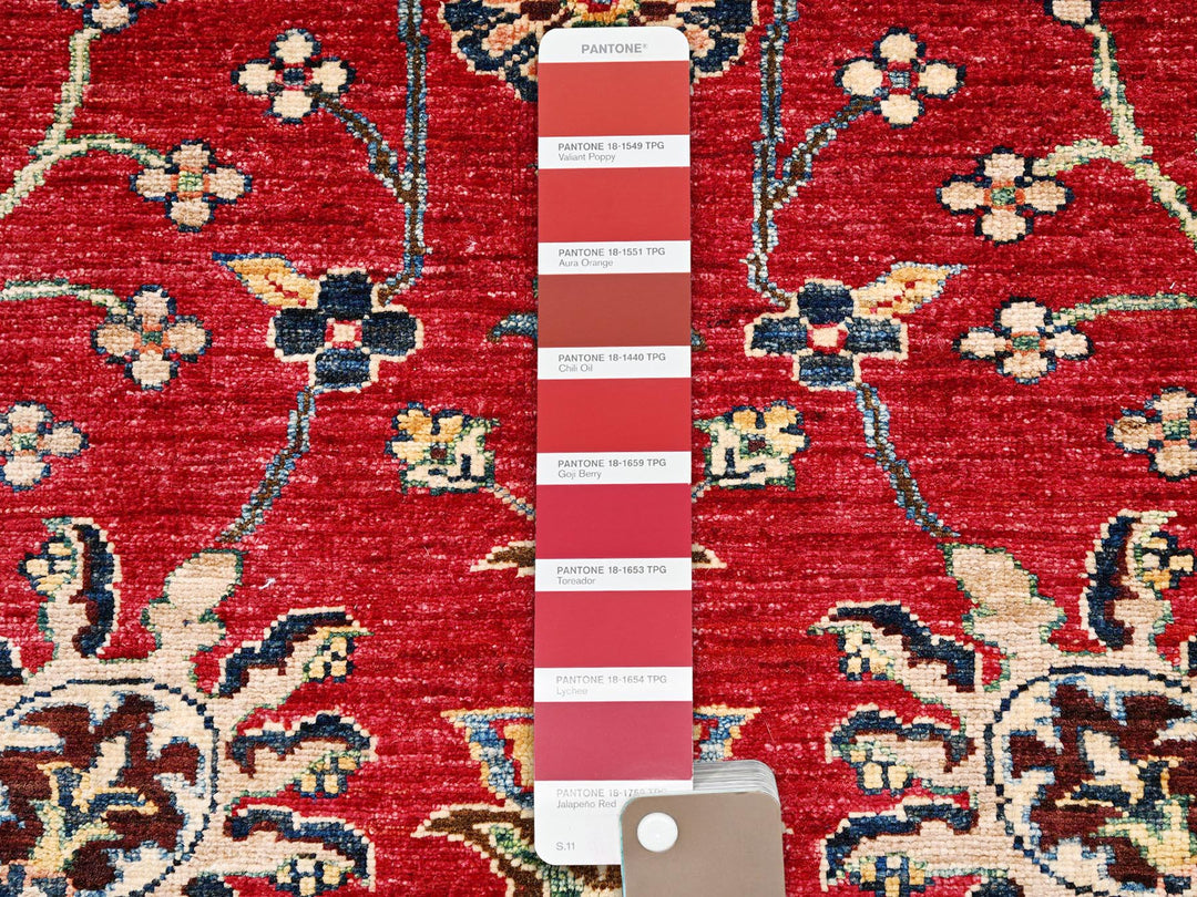 3'5" x 4'7" New Hand Knotted Red Wool Rectangle Oriental Rug - MOA1022414