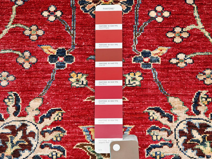 3'5" x 4'7" New Hand Knotted Red Wool Rectangle Oriental Rug - MOA1022414