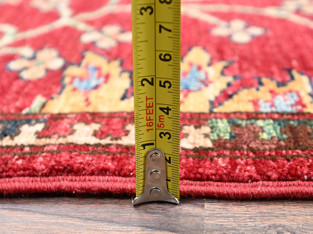 3'5" x 4'7" New Hand Knotted Red Wool Rectangle Oriental Rug - MOA1022414