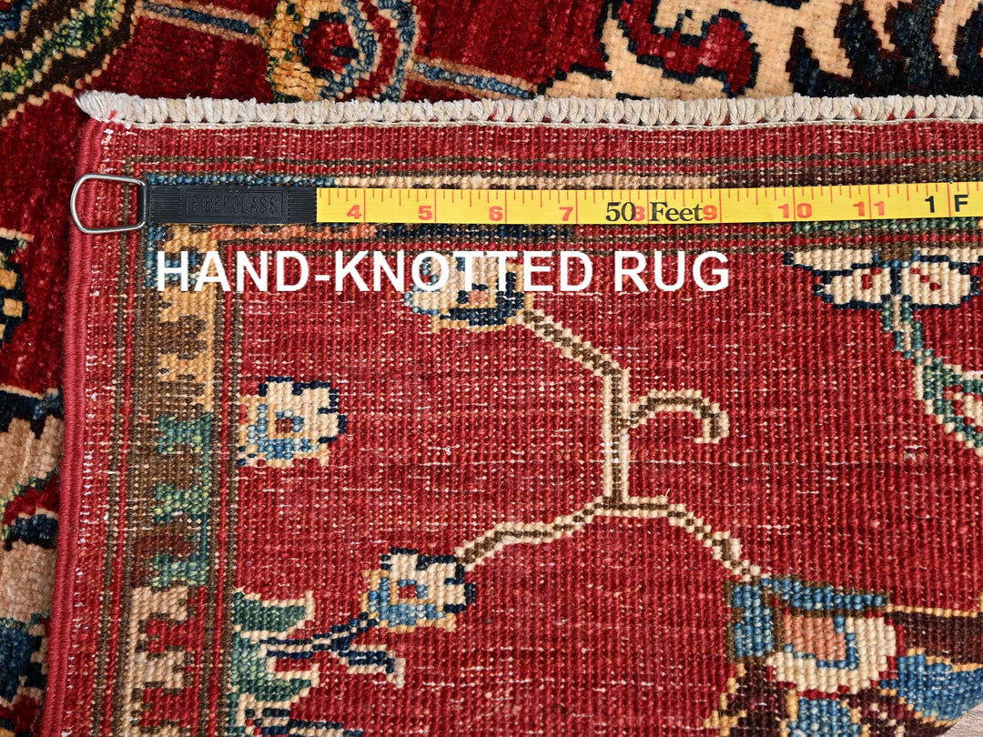 3'5" x 4'7" New Hand Knotted Red Wool Rectangle Oriental Rug - MOA1022414