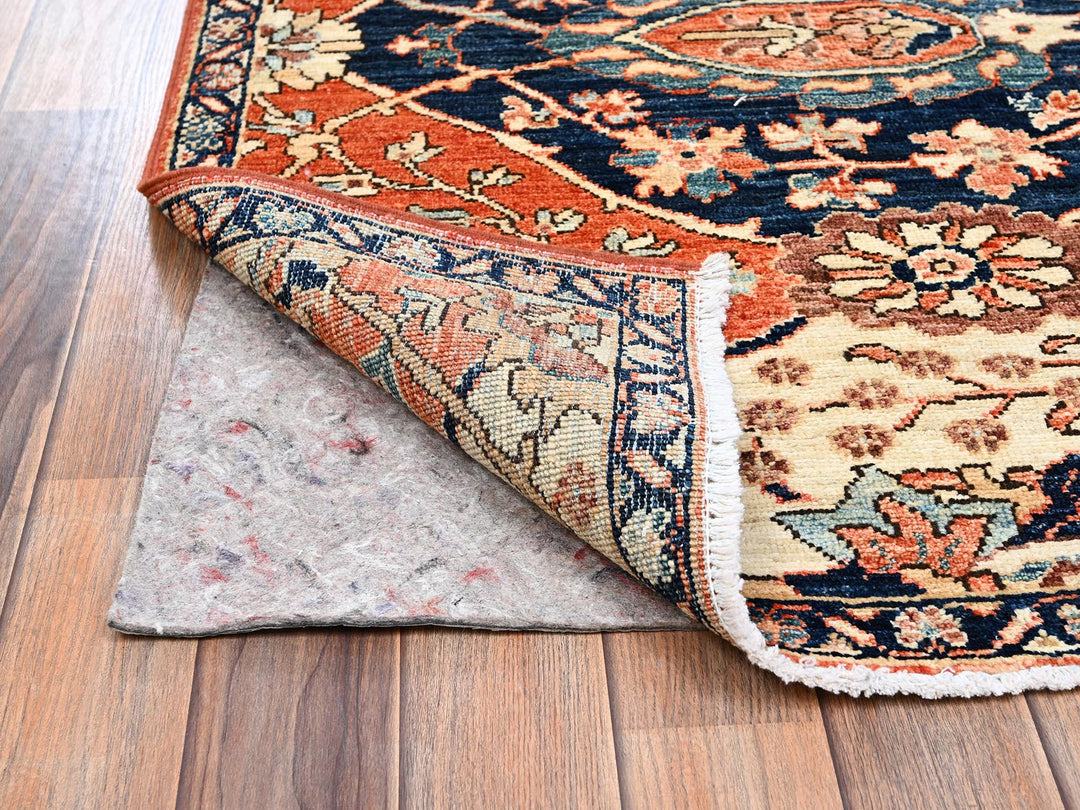 3'2" x 4'7" New Hand Knotted Orange Wool Rectangle Oriental Rug - MOA1022415