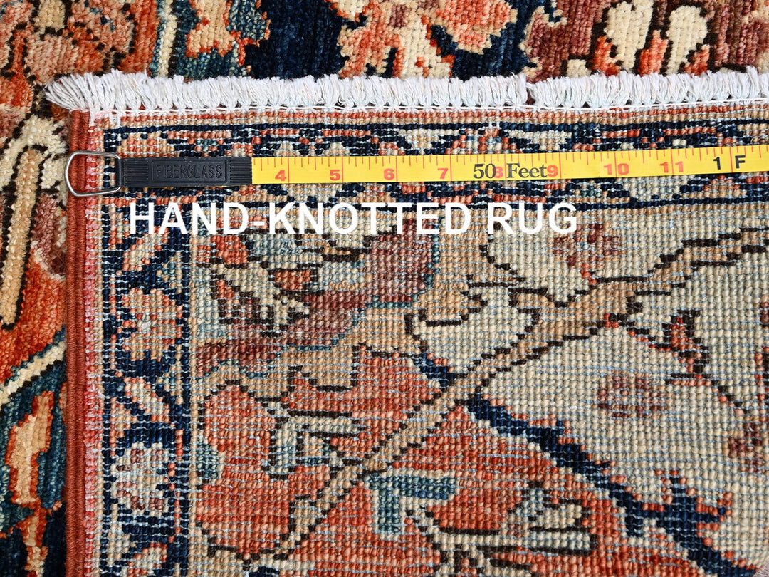 3'2" x 4'7" New Hand Knotted Orange Wool Rectangle Oriental Rug - MOA1022415