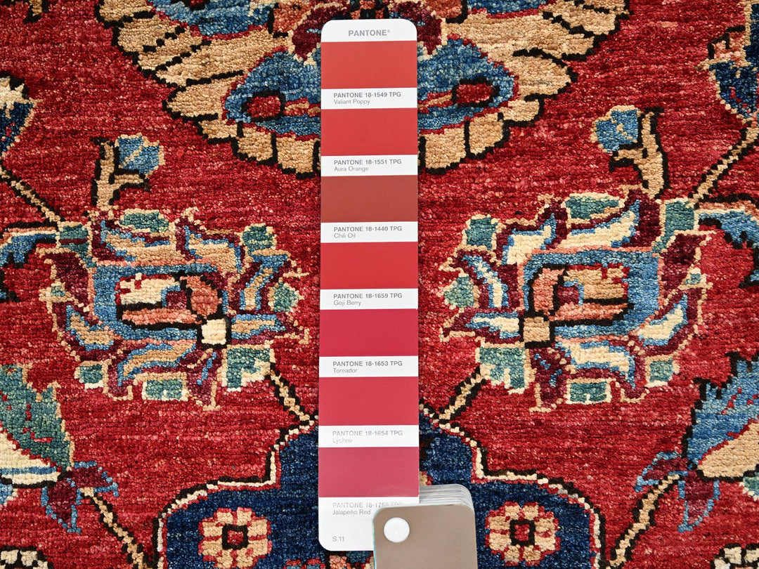3'2" x 4'9" New Hand Knotted Red Wool Rectangle Oriental Rug - MOA1022417