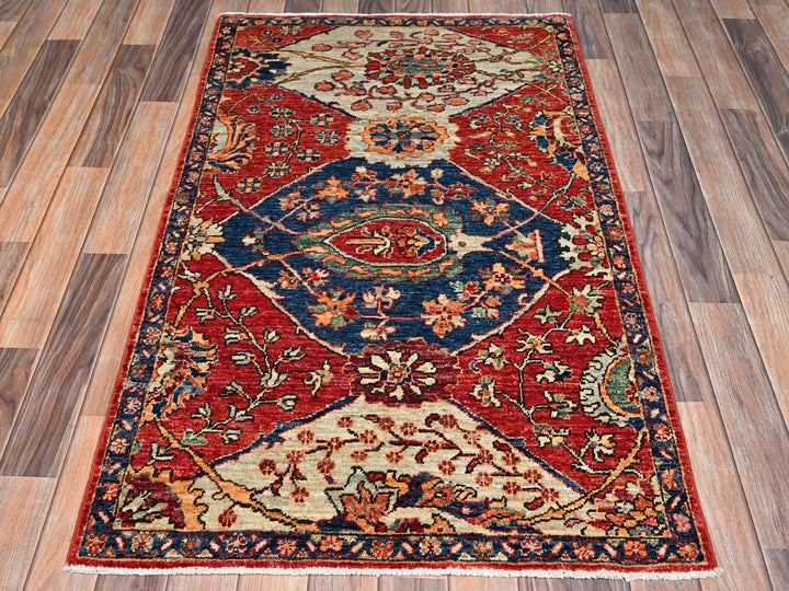 3'0" x 4'11" New Hand Knotted Red Wool Rectangle Oriental Rug - MOA1022418