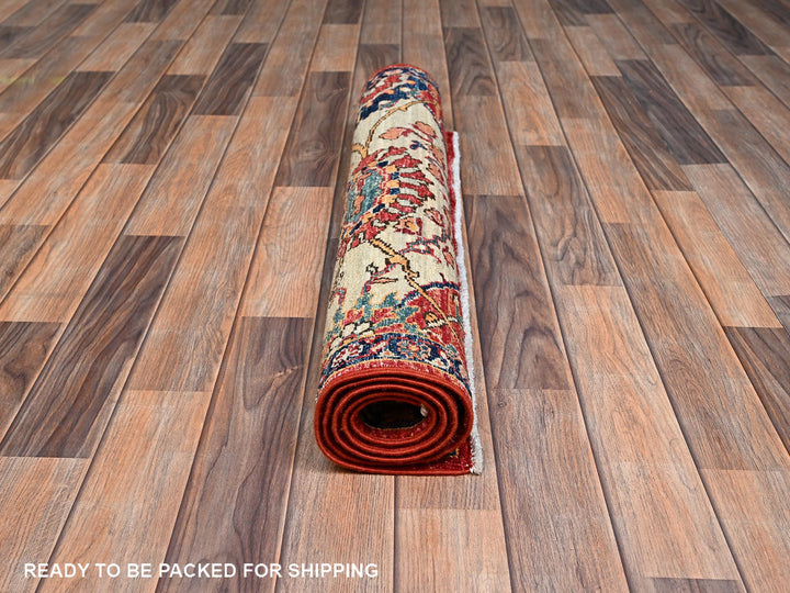 3'0" x 4'11" New Hand Knotted Red Wool Rectangle Oriental Rug - MOA1022418