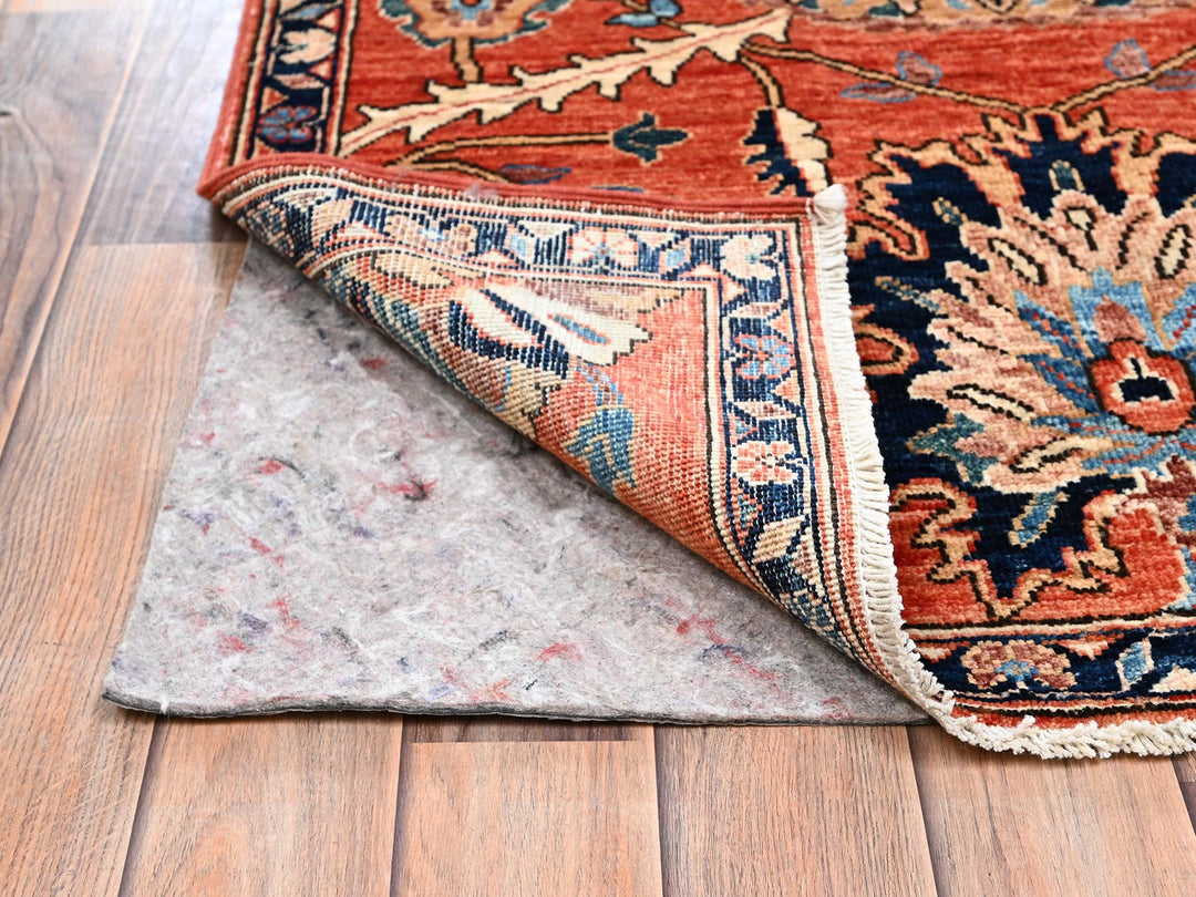 3'1" x 4'7" New Hand Knotted Orange Wool Rectangle Oriental Rug - MOA1022419