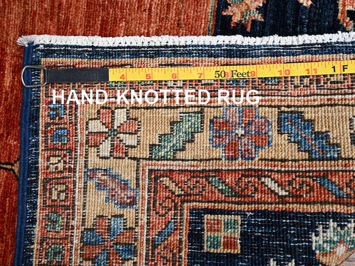 4'2" x 6'0" New Hand Knotted Orange Wool Rectangle Oriental Rug - MOA1022421