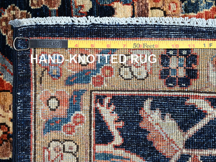 5'1" x 14'0" New Hand Knotted Blue Wool Runner Oriental Rug - MOA1022422