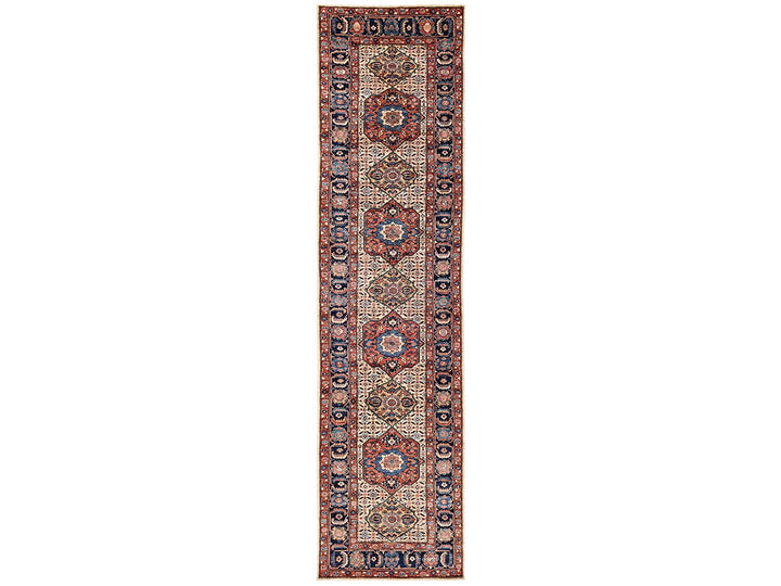 4'0" x 16'1" New Hand Knotted Ivory Wool Runner Oriental Rug - MOA1022423