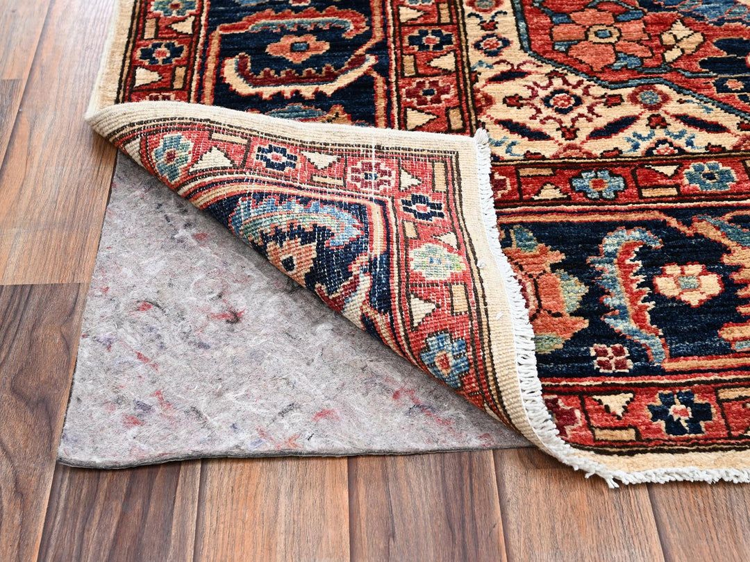 4'1" x 11'10" New Hand Knotted Ivory Wool Runner Oriental Rug - MOA1022424