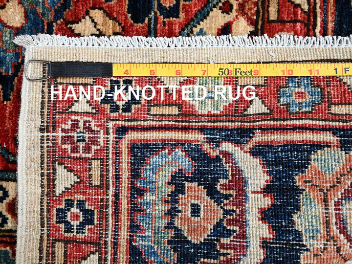 4'1" x 11'10" New Hand Knotted Ivory Wool Runner Oriental Rug - MOA1022424