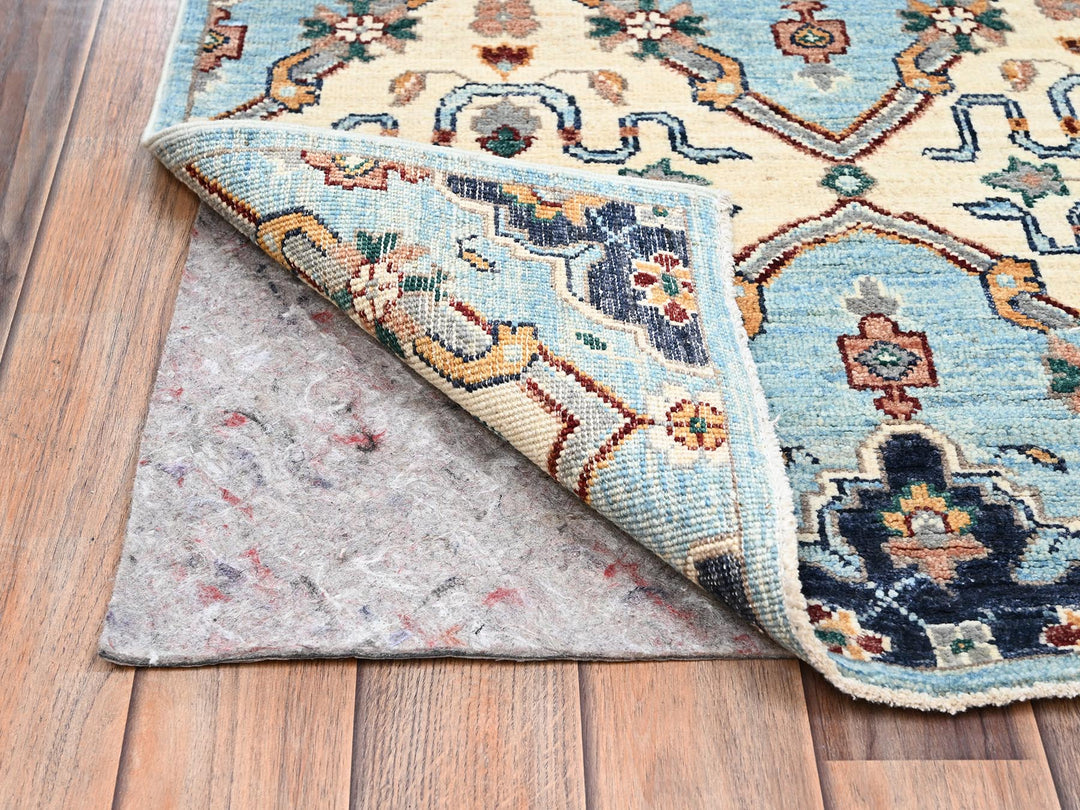 2'7" x 9'8" New Hand Knotted Blue Wool Runner Oriental Rug - MOA1022429