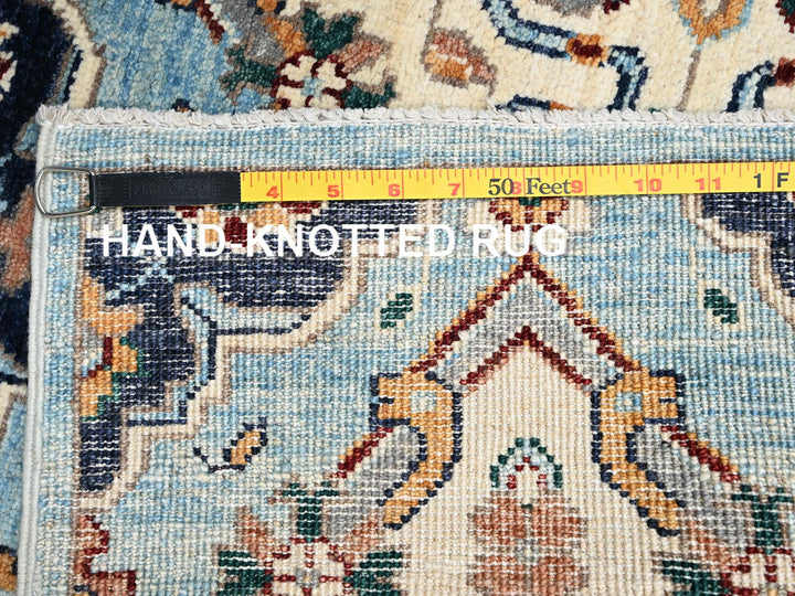 2'7" x 9'8" New Hand Knotted Blue Wool Runner Oriental Rug - MOA1022429