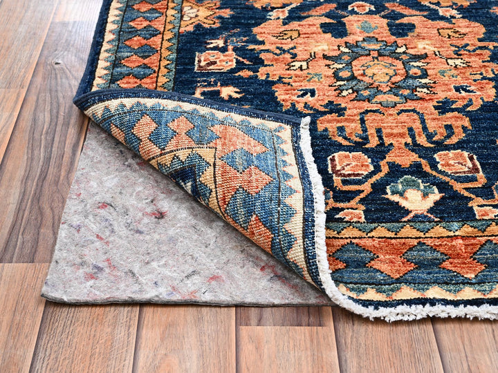 2'8" x 8'1" New Hand Knotted Blue Wool Runner Oriental Rug - MOA1022431