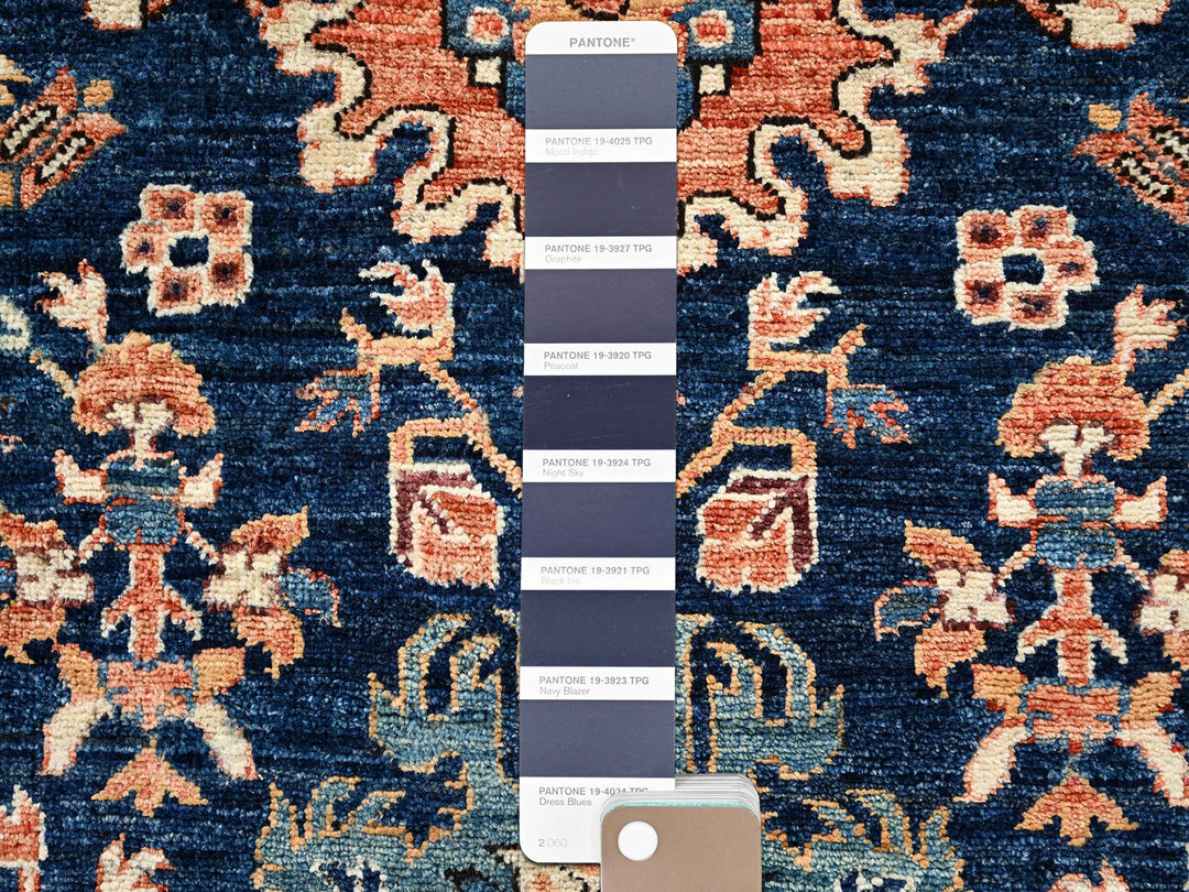 2'8" x 8'1" New Hand Knotted Blue Wool Runner Oriental Rug - MOA1022431