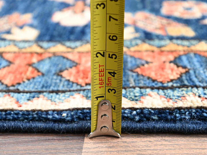 2'8" x 8'1" New Hand Knotted Blue Wool Runner Oriental Rug - MOA1022431